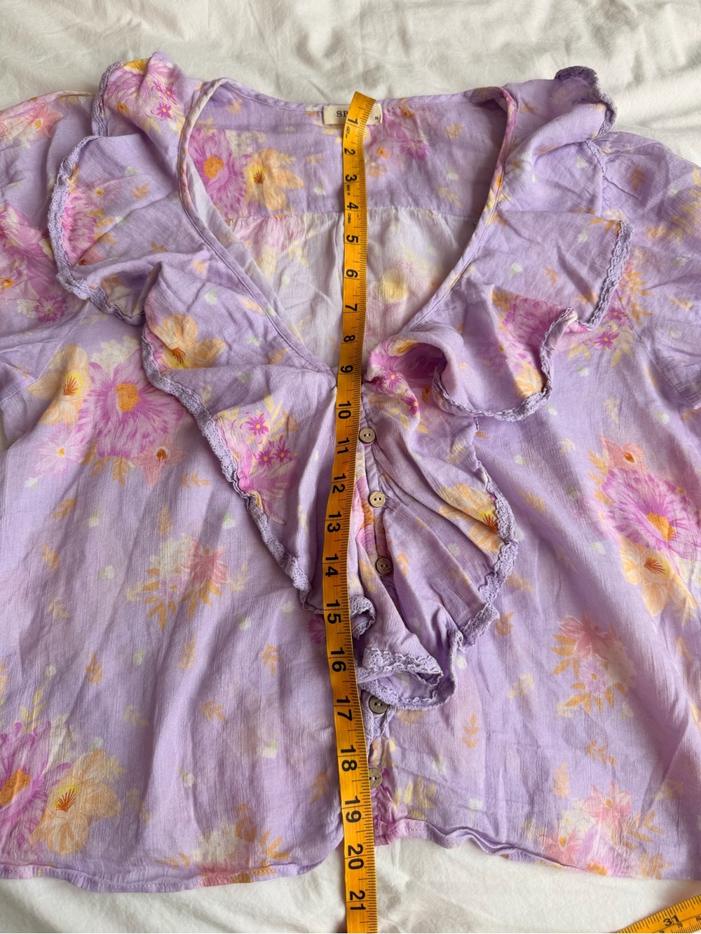 Spell Lavender Floral Ruffle Blouse - Picture 9 of 10